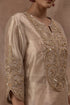 Beige gold tissue tunic set with inner blouse and pant